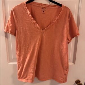 Madewell Organic Cotton Pink V-Neck Tee